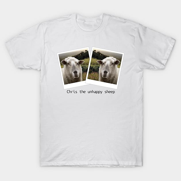 Chris The Unhappy Sheep T-Shirt by Loganferret